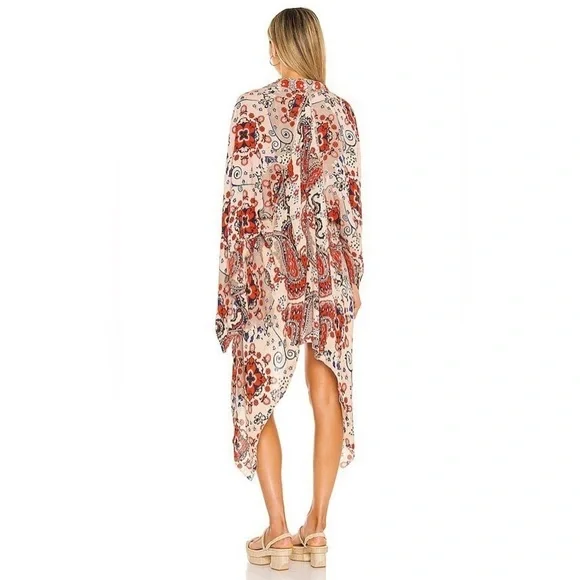 NWT Free People | Little Wing Paisley Kimono in Natural Size: One Size Fits Most - Picture 3 of 12